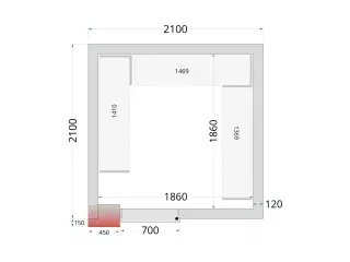  Tefcold Fryserum – 2100 x 2100 x 2200 mm