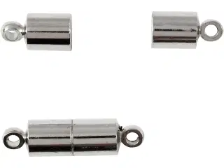 Magnetlås, L: 17 mm, diam. 5 mm, forsølvet, 2stk./ 1 pk.