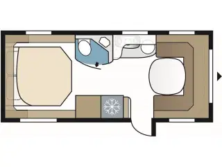 2026 - Kabe Ametist 560 GLE KS B8 PREMIUM LINE   fritstående dobbeltseng, rundsiddegruppe i sort skind, ALDE centralvarme, vandbåren gulvvarme, ATC, stort kompressor køleskab