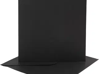 Kort og kuverter, kort str. 15,2x15,2 cm, kuvert str. 16x16 cm, 230 g, sort, 4sæt/ 1 pk.