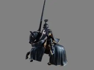 Schleich 70032 Black Knight on Horse (2004)