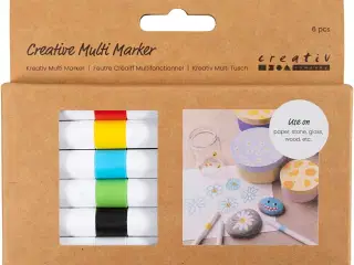 Kreativ Multi Tusch, streg 4 mm, ass. farver, 6stk./ 1 pk.
