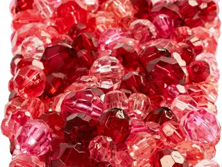 Facetperler, str. 4-12 mm, hulstr. 1-2,5 mm, rød harmoni, 250g/ 1 pk.