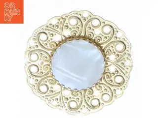 Guld broche (str. Ø 4 cm)