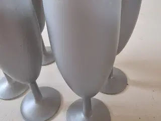 6 champagneglas grå/sølv 
