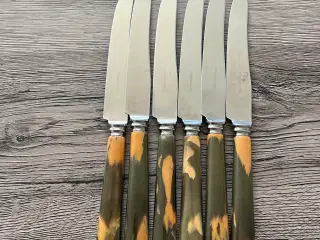 6 knive med benskaft