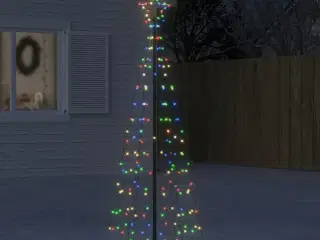 LED-juletræ med spyd 220 LED'er 180 cm farverigt lys