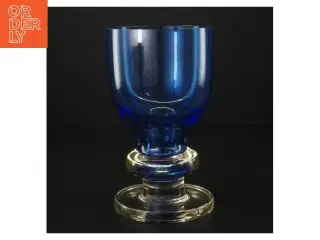 Blå glas vase (str. H. 18 cm. ø. 11 cm)