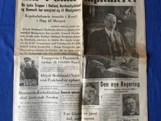 Avis - Jyske Tidende - 5. Maj 1945 - Tyskerne i Danmark har Kapituleret !
