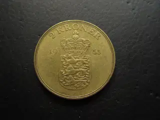 2 kroner 1955 pæn