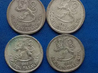 Finland, 1 marka, 4 forskellige, sølv