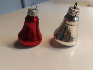 2 stk gamle glas julekugler juleklokker