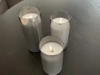 3 LED stearinlys i glas