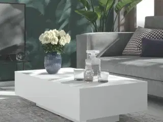 Sofabord 100x49,5x31 cm konstrueret træ hvid