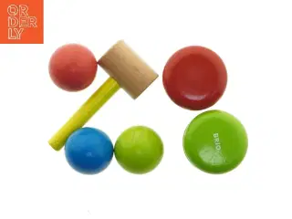 BRIO trælegetøj m. hammer og bolde fra Brio (str. 6 styk)