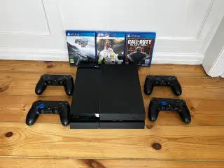 PlayStation 4 med 4 Controllere, CoD, FIFA & NFS –