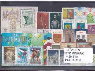 Litauen Samling - 2 Stk. Miniark + 20 Stk. - Postfrisk