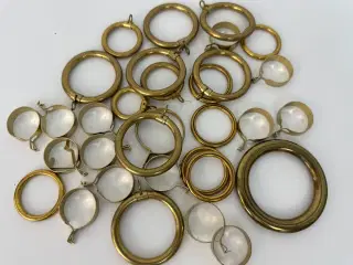 Lot vintage/retro gardinringe / ophæng i messing.