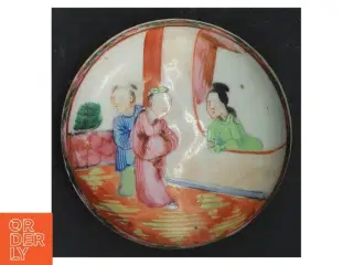 Håndmalet porcelænsskål med låg (str. Ø. 8 cm)