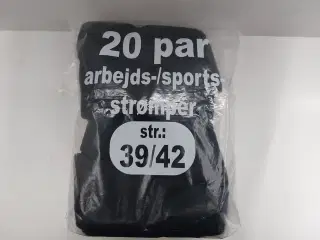 20 par nye sorte tennisstrømper, Str. 39/42