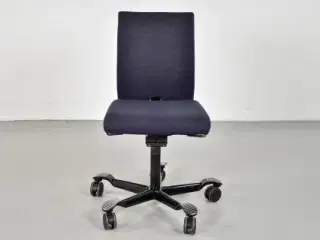 Häg h04 kontorstol med sort/blå polster og sort stel