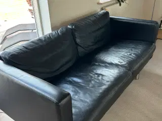 Sort læder sofa gruppe