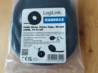 LogiLink - Cable Strap Velcro Tape 10m Black