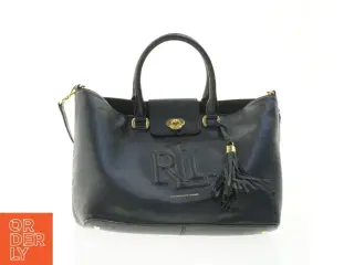 Sort skindtaske fra Ralph Lauren (str. 40x27x18 cm)