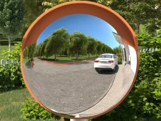 Udendørs konveks trafikspejl Ø30 cm polycarbonat sort