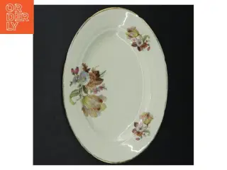 Flot fad med blomsterdekoration (str. 29 cm)