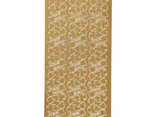 Stickers, blade, ark 10x23 cm, guld, 1 ark