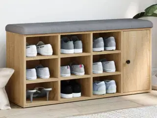 Skobænk 102x32x50 cm konstrueret træ sonoma-eg