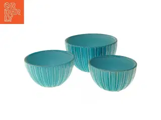 Turkis keramiske skålesæt (str. Ø 15 & 20 & 17,5 cm)