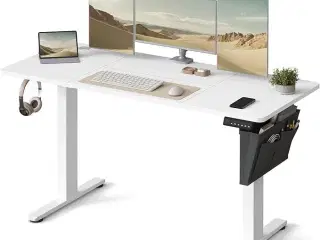 Hæve-sænkebord elektrisk 60 × 140 cm, 72–120 cm, hukommelse, Cloud White