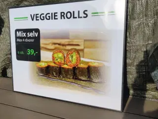 Reklameskilt for grøntsagsforårsruller 