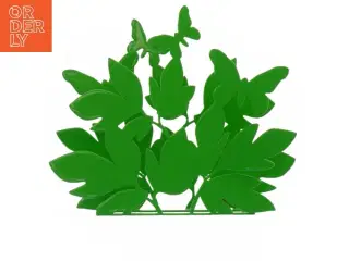 Servietholder i grøn metal (str. 19 x 16 cm)