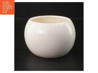 Lys keramisk vase/krukke (str. Ø 11,5x8 cm)