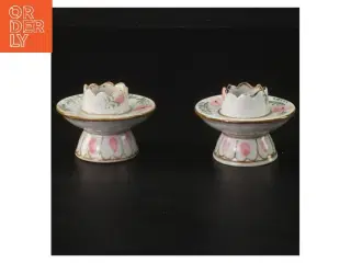 Klassiske porcelæns lysestager (str. Ø 6,5 cm)