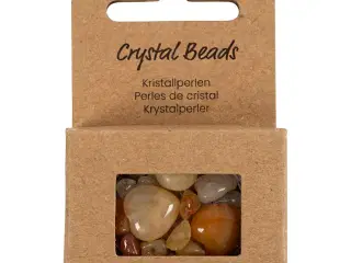 Krystalperler, Honning calcit, diam. 7-12 mm, hulstr. 1 mm, lys gul, 63stk./ 1 pk.
