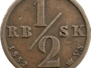 1/2 Rigsbankskilling 1852