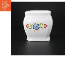 Porcelæn vase skjuler med blomsterdesign (str. 15x16 cm)