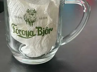 Vintage Föroya Bjór ølglas 