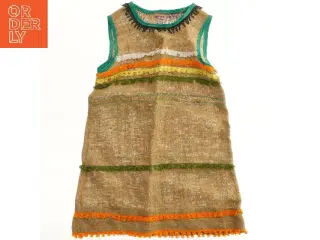 Kjole med farverige detaljer (str.  længde 72 cm, bryst 40 cm)