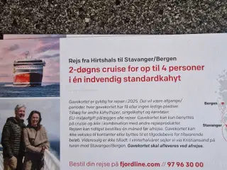 Fjord Line gavekort – Jeg ikke kan ikke selv bruge