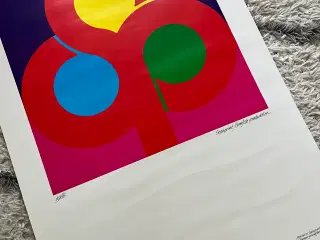 Grafisk tryk fra 1986 med knald på farver 