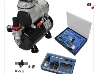 vidaXL vidaXL airbrush-kompressorsæt med 2 pistole