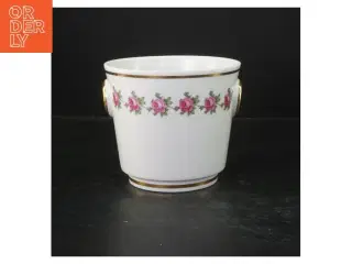 Porcelænskop med blomster og guldkant fra Weisswasser (str. Ø. 14 cm)