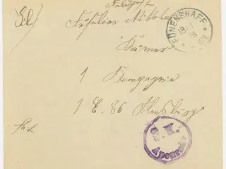 Fynshav. Feltpostbrev 1918, ÜK Apenrade