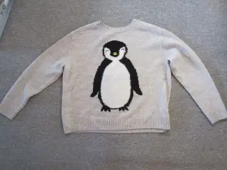 Bluse med pingvin motiv str. 164 fra H&M