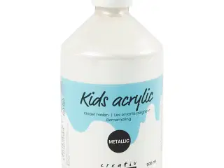 Akrylmaling Metallic, metallic, hvid, 500ml/ 1 fl.